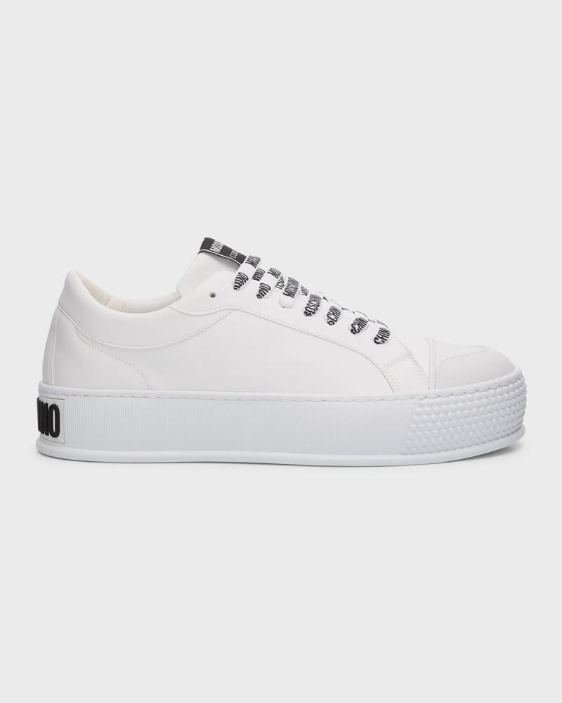 Moschino Men's Leather Low-Top Sneakers Cover