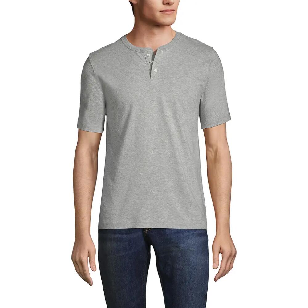 Lands' End Short Sleeve Super-T Henley in Gray Heather Cover