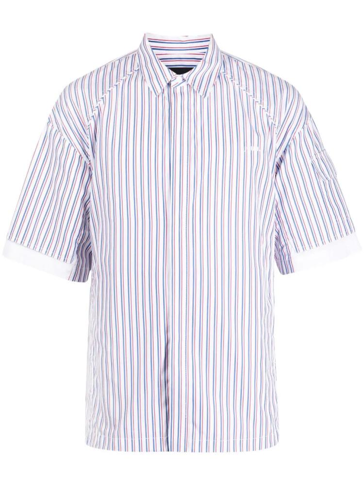 Juun.J short-sleeved striped cotton shirt - Red Cover