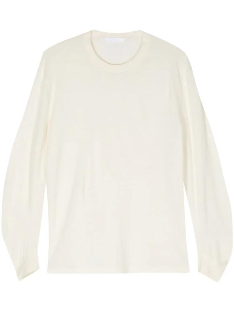 Helmut Lang curve-sleeve fine-knit jumper - Neutrals Cover