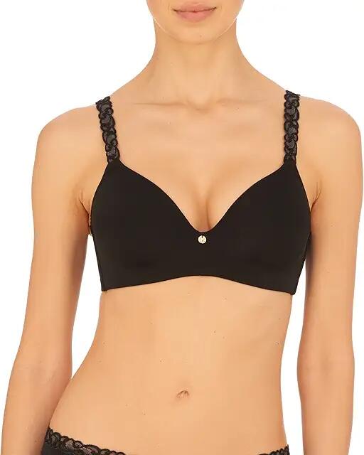 Natori Pure Luxe Wireless Contour (Black) Women's Bra Cover