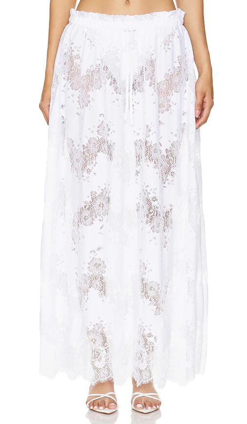 Tularosa Dani Sheer Maxi Skirt in White Cover