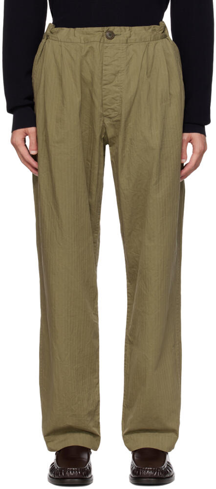 CASEY CASEY Khaki Fabiano Trousers Cover