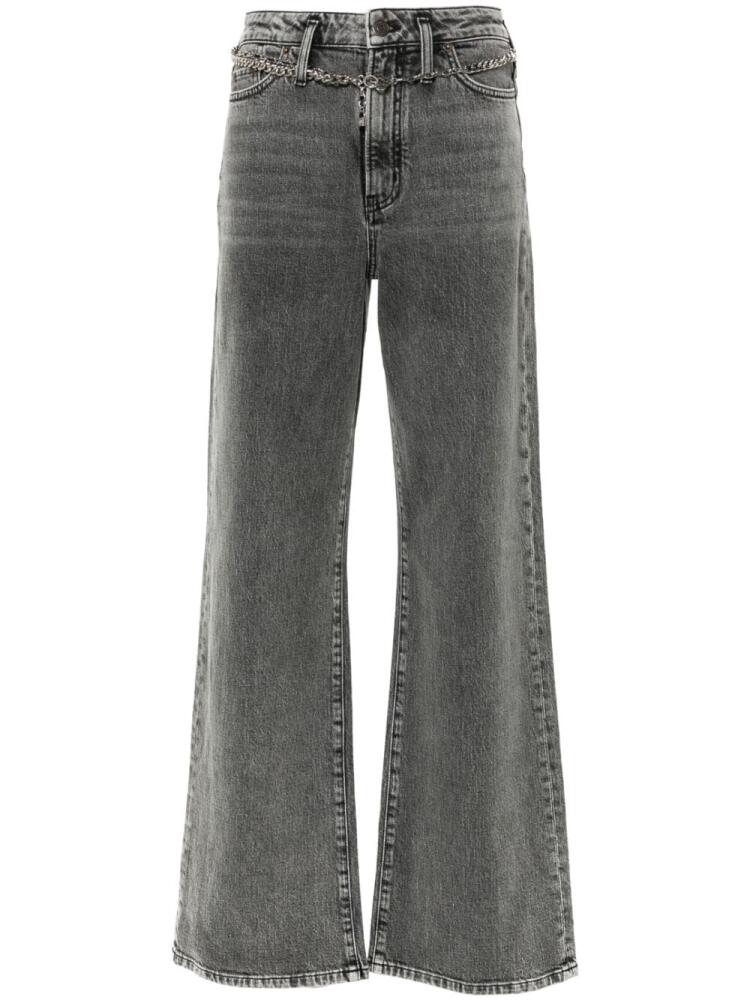 Maje chain-belt wide-leg jeans - Grey Cover