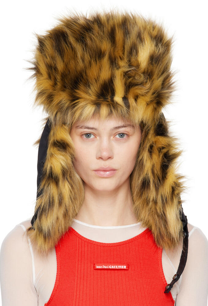 Jean Paul Gaultier Black 'The Leopard Ushanka' Hat Cover