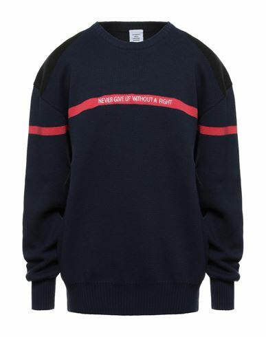 Vetements Man Sweater Midnight blue Cotton, Cashmere Cover