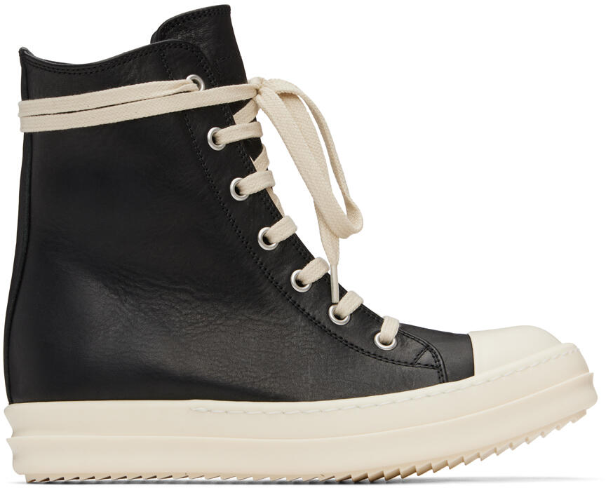 Rick Owens Black Porterville Washed Calf Sneakers Cover