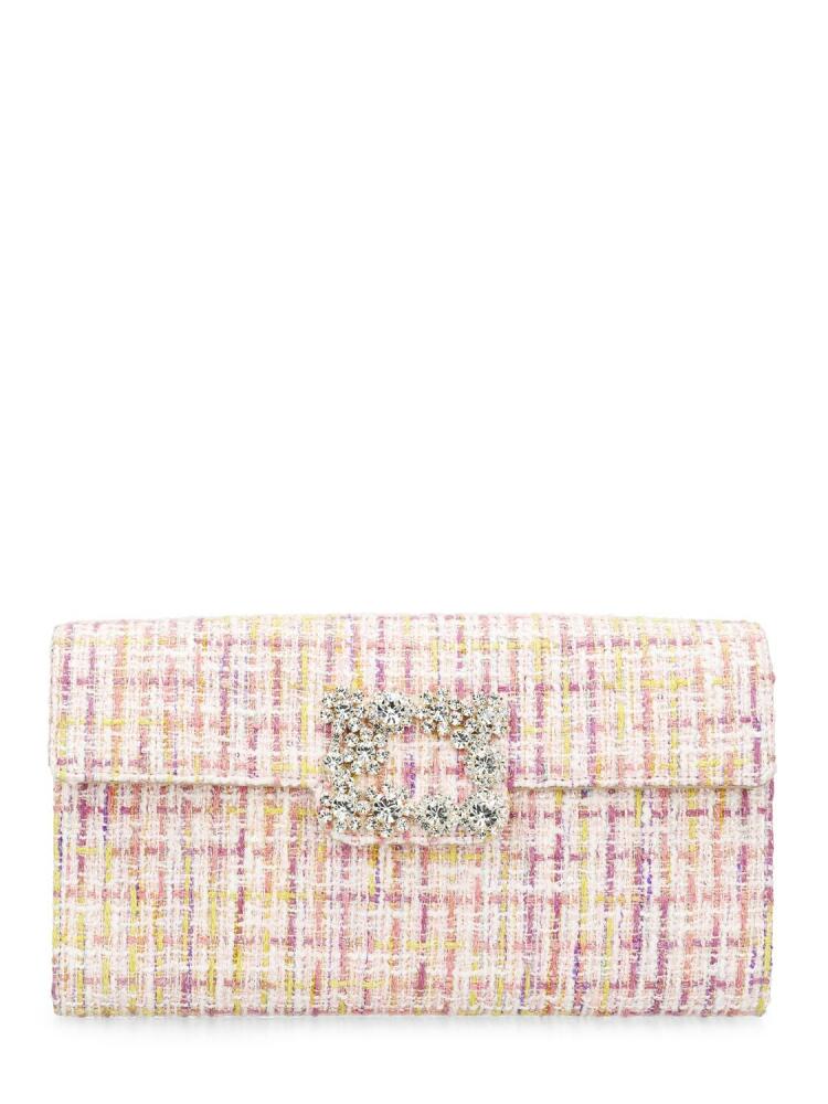 ROGER VIVIER Crystal Flower Buckle Envelope Clutch Cover