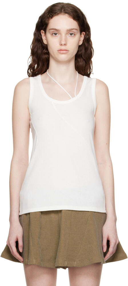 DRAE White Scoop Neck Tank Top Cover