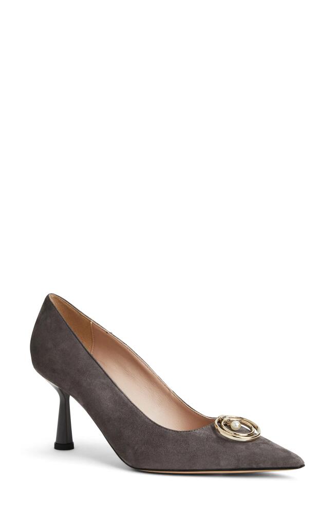 Bruno Magli Babette Pointed Toe Pump in Grey Suede Cover