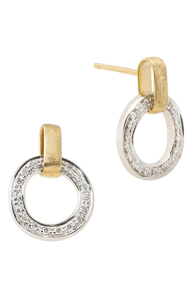 Marco Bicego Jaipur Diamond Link Station Earrings in Yellow/White Gold Cover