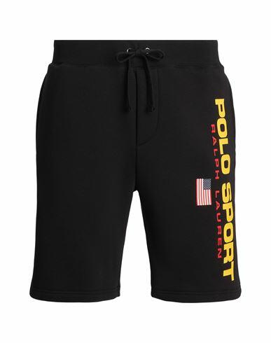 Polo Sport Ralph Lauren 8-inch Polo Sport Fleece Short Man Shorts & Bermuda Shorts Black Cotton, Recycled polyester Cover