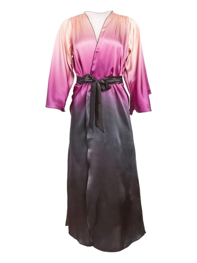 Fleur Du Mal ombré-effect wraparound robe - Pink Cover