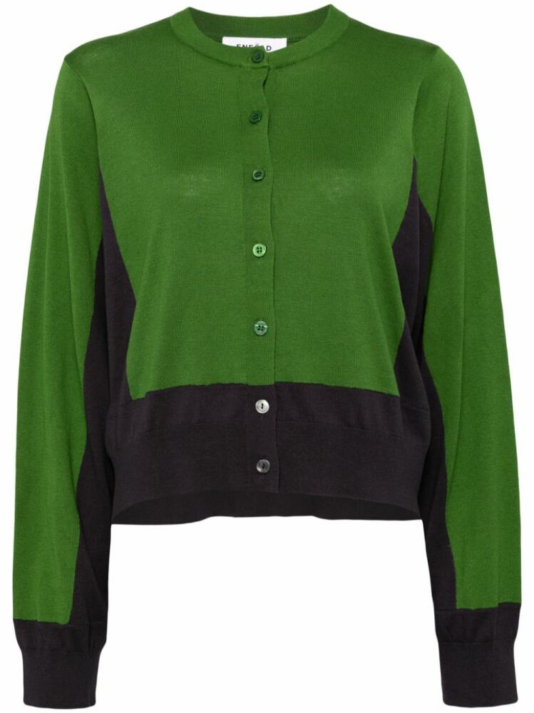 Enföld colour-block cardigan - Green Cover