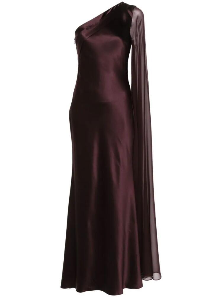 Roland Mouret silk satin maxi dress - Brown Cover