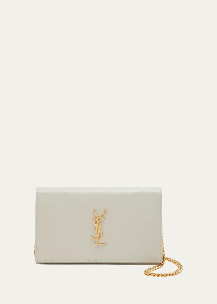 Saint Laurent Kate Medium YSL Wallet on Chain in Croc Embossed Leather Cover