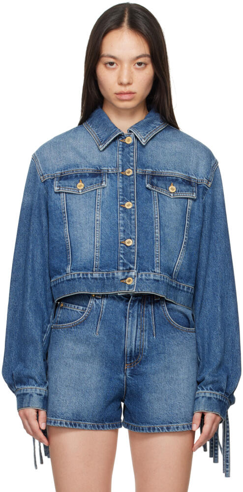 Moschino Blue Fringed Denim jacket Cover