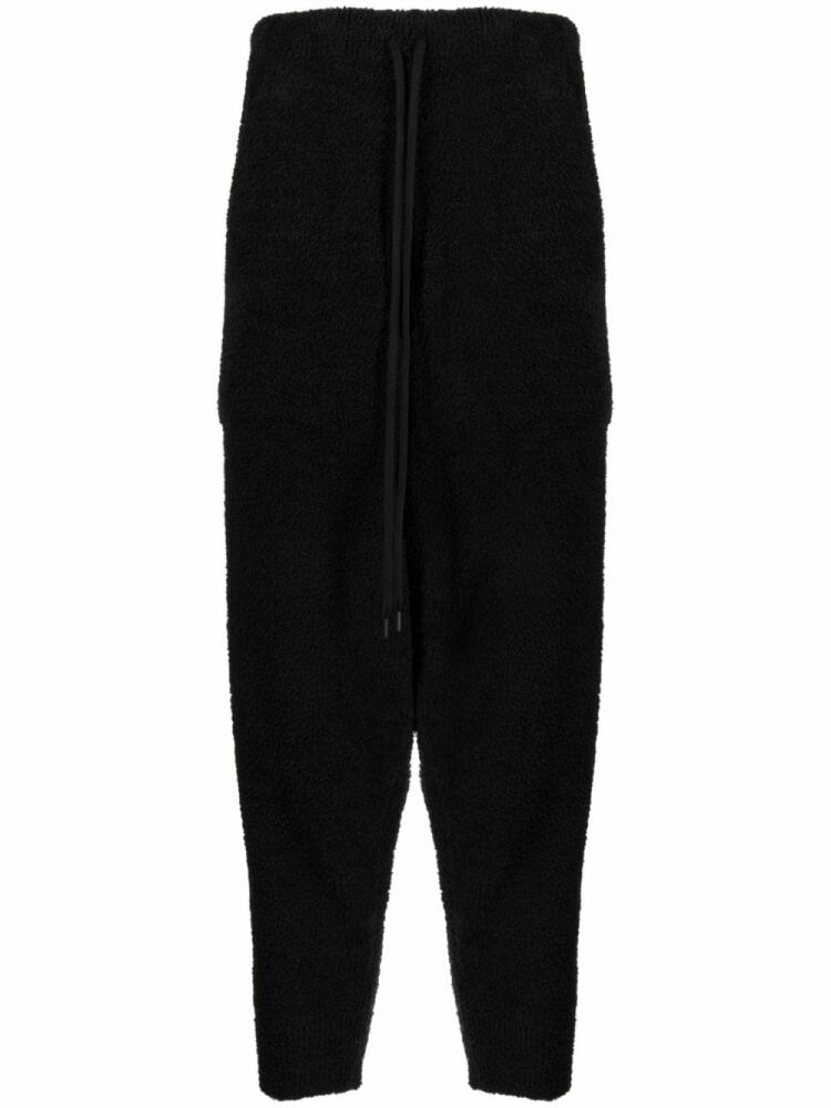 Mastermind World logo-print fleece-texture track pants - Black Cover