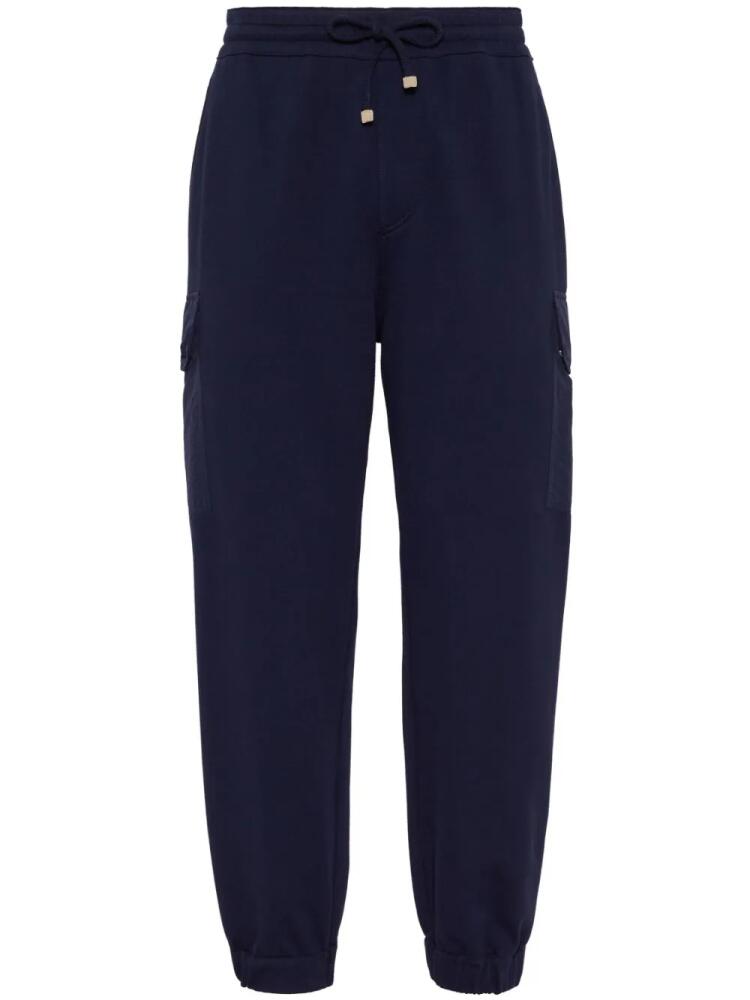 Brunello Cucinelli straight-leg cotton-blend track pants - Blue Cover