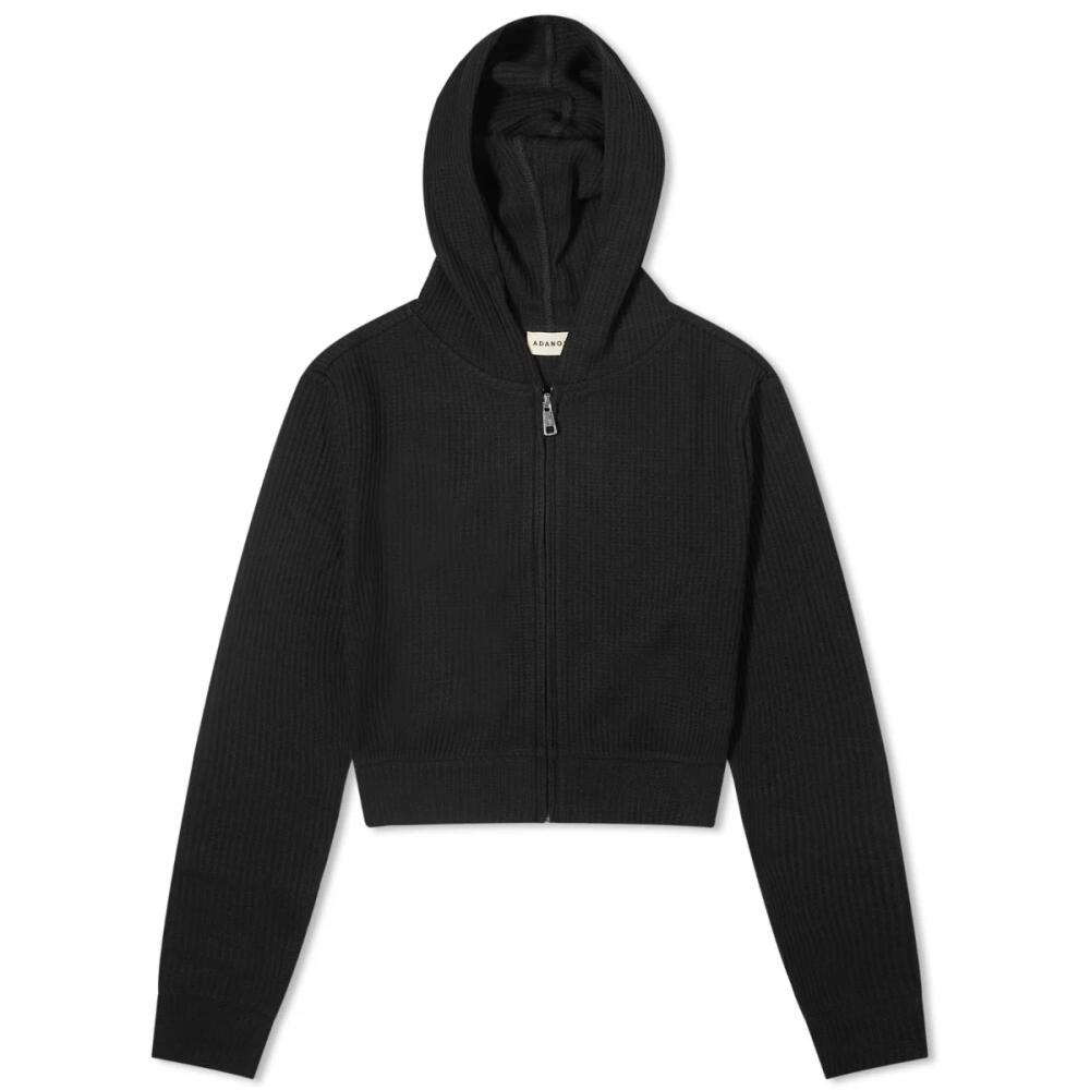 Adanola Women's Waffle Zip Up Hoodie in Black Cover