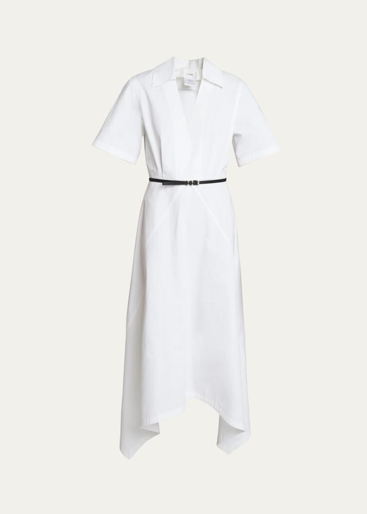 Givenchy Asymmetric Poplin Shirtdress with Belt Cover