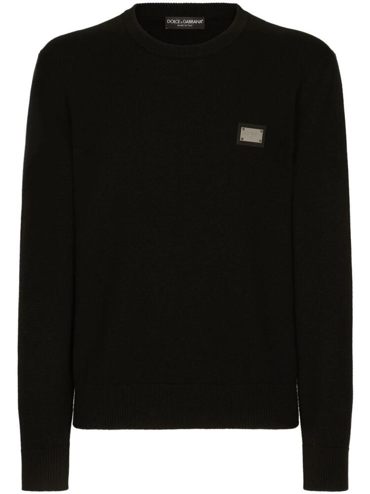 Dolce & Gabbana logo-tag wool-cashmere jumper - Black Cover