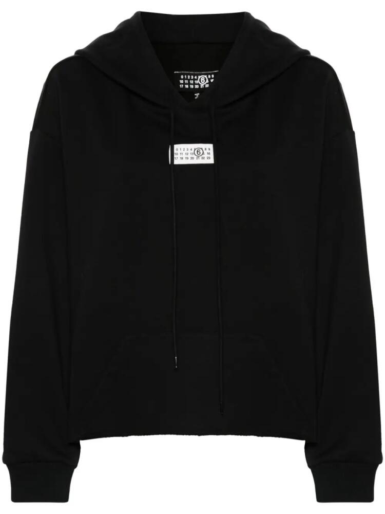 MM6 Maison Margiela numbers-patch hoodie - Black Cover