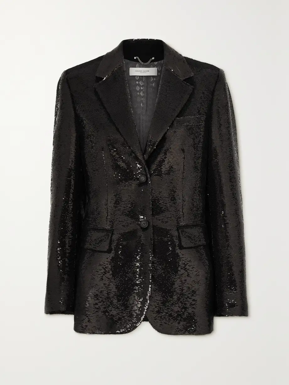 Golden Goose - Sequined Crepe Blazer - Brown Cover