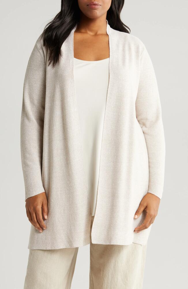 Eileen Fisher Longline Organic Linen & Organic Cotton Cardigan in Natural White Cover