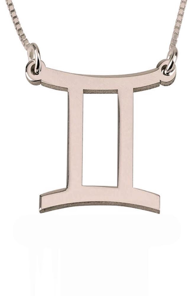 MELANIE MARIE Zodiac Pendant Necklace in Rose Gold Plated - Gemini Cover