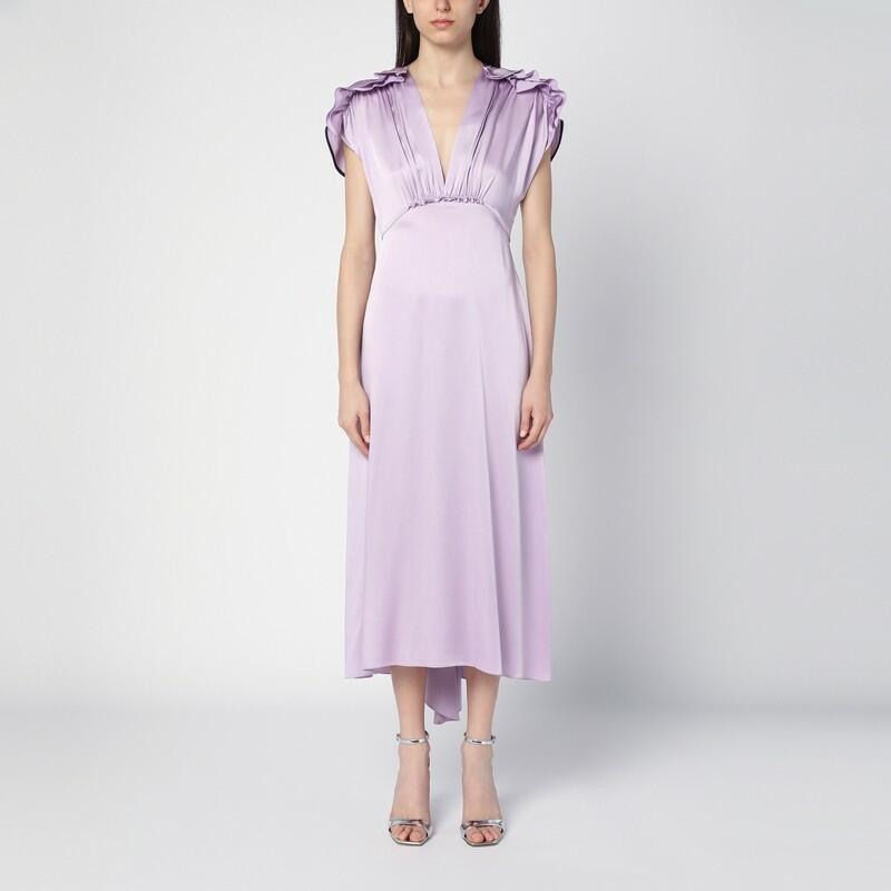 Victoria Beckham Petunia-coloured midi dress with ruffles Cover