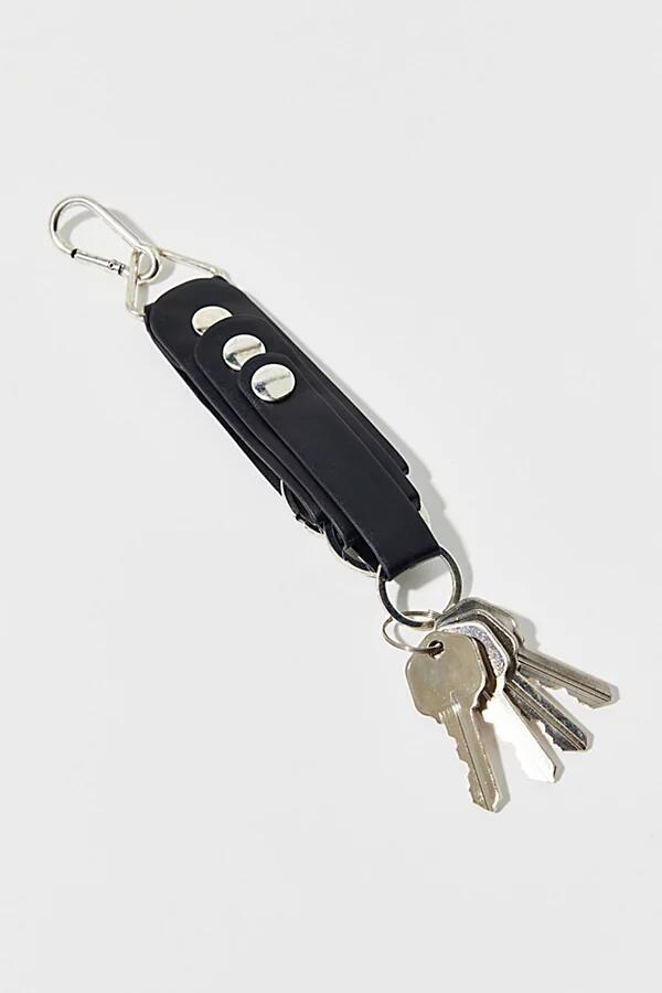 Multi-Loop Leather Keychain in Black Cover