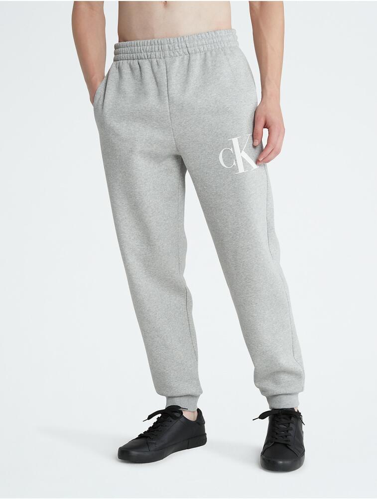 Calvin Klein Men's Monogram Logo Fleece Joggers - Grey Cover