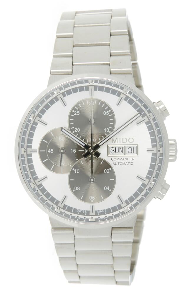 MIDO Commander II Chronograph Bracelet Watch, 42.5mm in Metallic Silver Cover