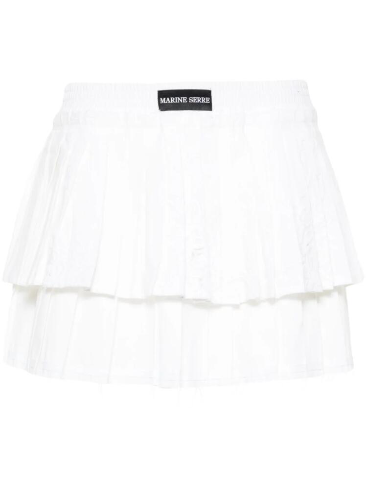 Marine Serre pleated mini skirt - White Cover