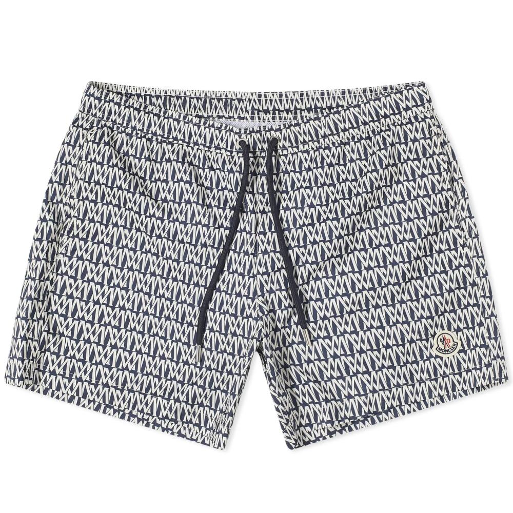 Moncler Men's Monogram Swim Short in Navy Cover