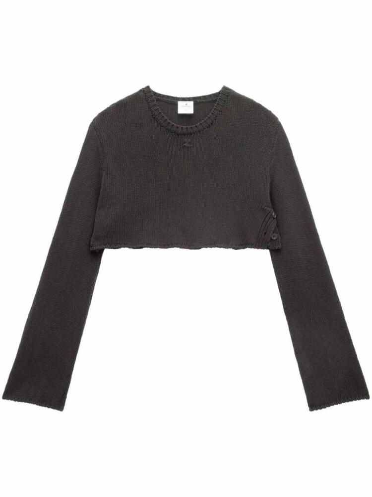 Courrèges logo-embroidered cropped jumper - Black Cover