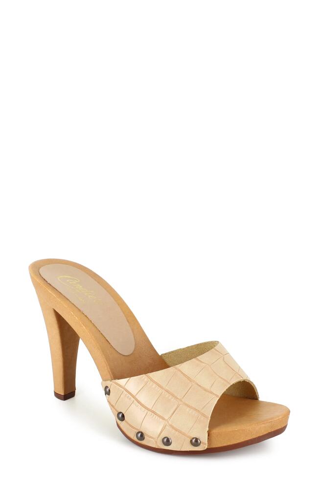 Candie's Antonella Slide Sandal in Beige Croco Cover