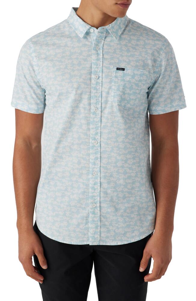 O'Neill Quiver Stretch Short Sleeve Button-Up Shirt in Sky Blue 2 Cover