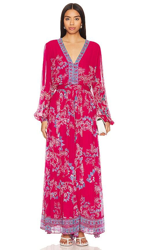 HEMANT AND NANDITA Maheen Maxi Dress in Fuchsia Cover