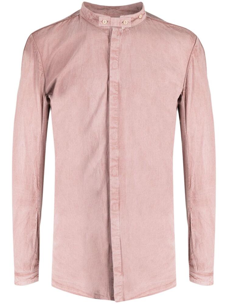 Boris Bidjan Saberi stand-up collar cotton shirt - Pink Cover