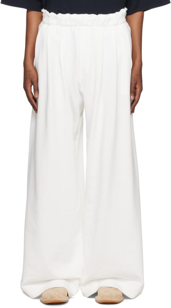 Dries Van Noten Off-White Pleated Sweatpants Cover