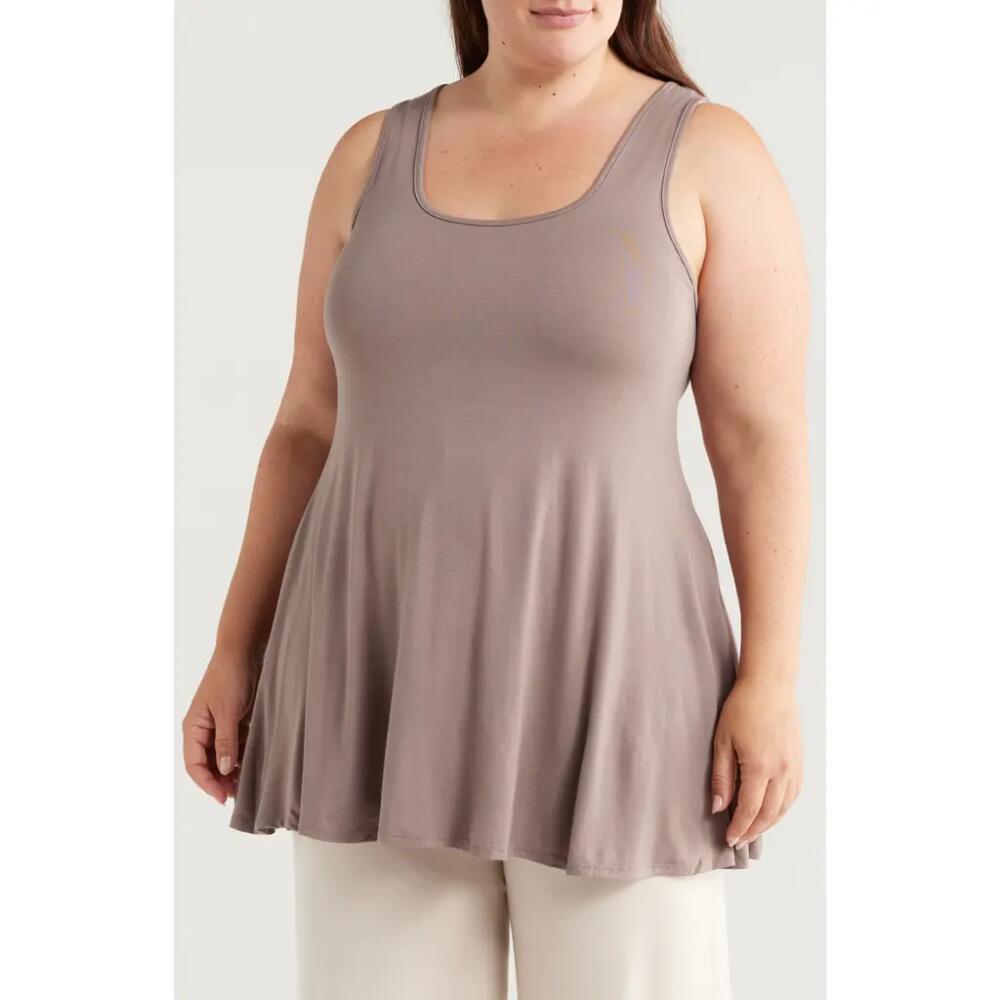 24seven Comfort Apparel Jersey Tunic Tank in Taupe Cover