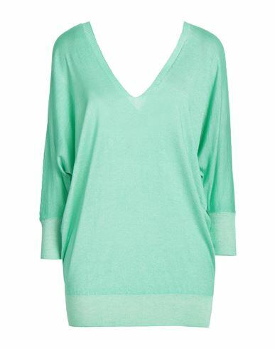 Malo Woman Sweater Green Cashmere, Silk Cover