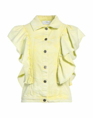 Soallure Woman Denim outerwear Yellow Cotton, Elastane Cover