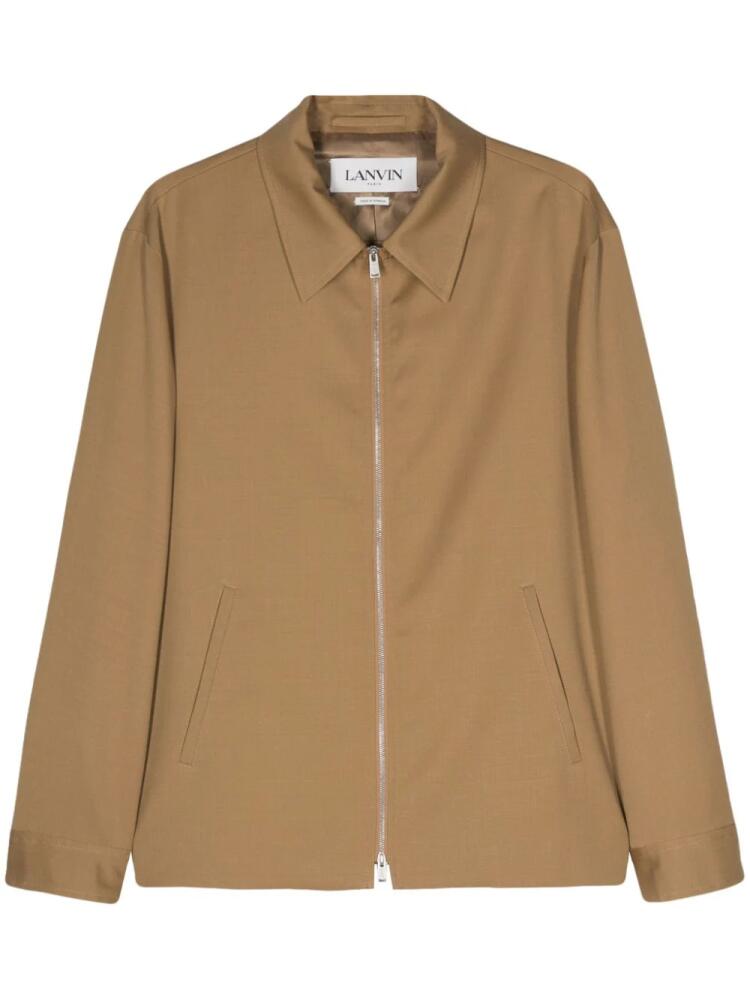 Lanvin appliqué logo wool jacket - Brown Cover