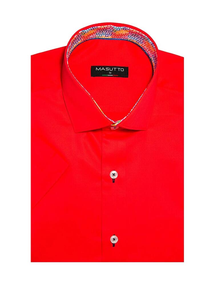 Masutto Men's Forli Classic Fit Dress Shirt - Red Cover