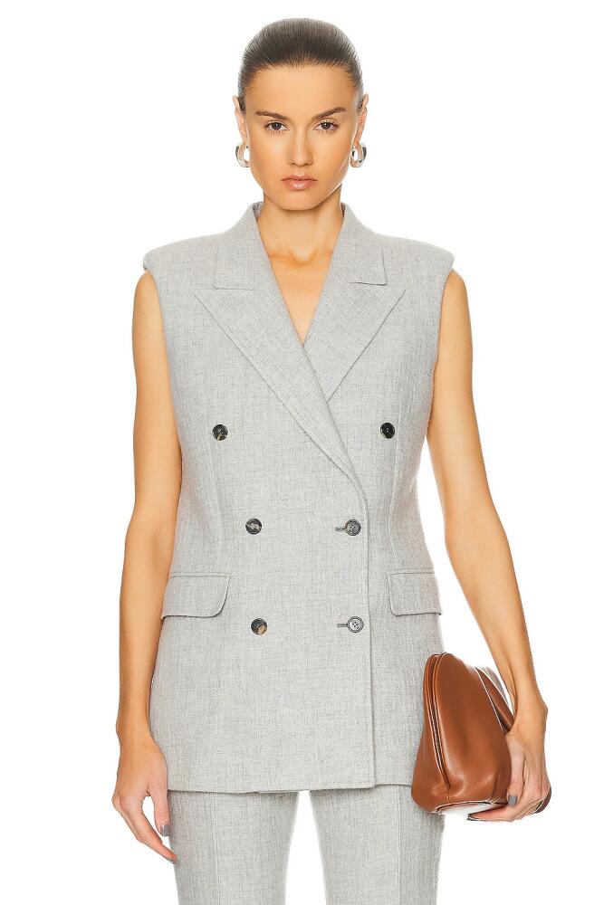 Gabriela Hearst Mayte Vest in Light Grey Cover