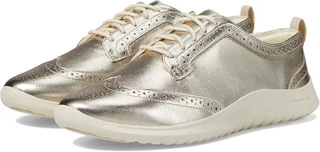 Cole Haan Zerogrand Meritt Wing Tip Oxford (Gold Talca/Ivory) Women's Flat Shoes Cover