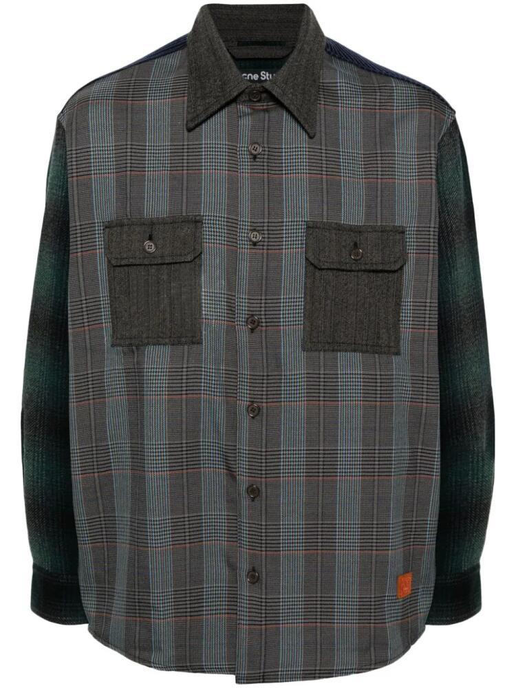 Acne Studios checked patchwork shirt - Blue Cover